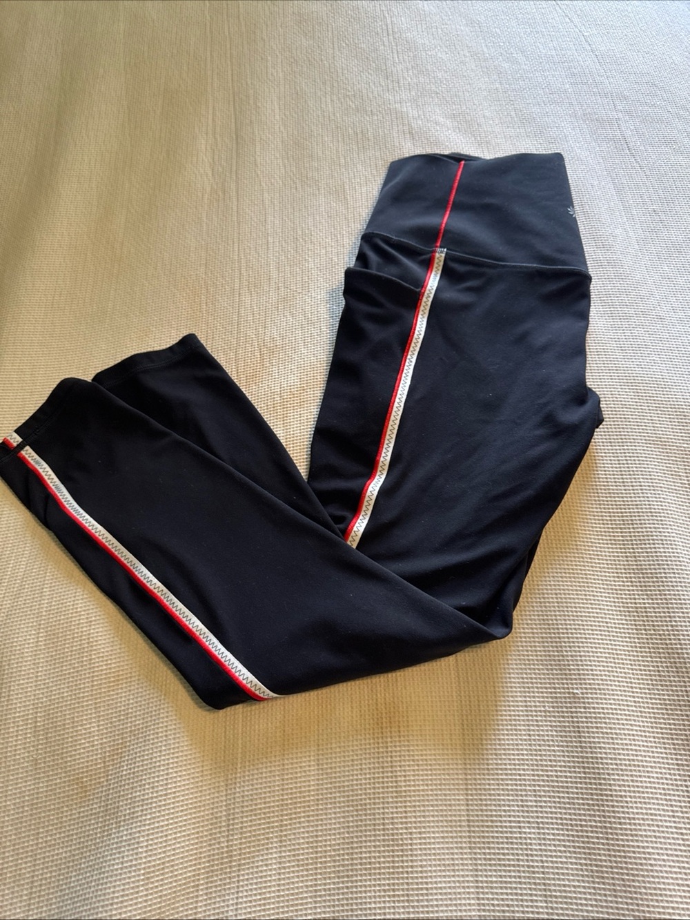 Athleta Salutation Stash Tight Leggings Women’s Medium Black Side Stripe Pocket